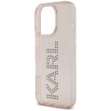 Etui Karl Lagerfeld IML Rhinestones Logo na iPhone 16 Pro Max - różowe Karl Lagerfeld