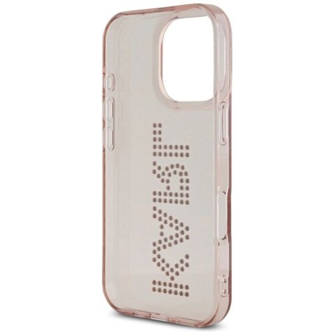 Etui Karl Lagerfeld IML Rhinestones Logo na iPhone 16 Pro - różowe Karl Lagerfeld