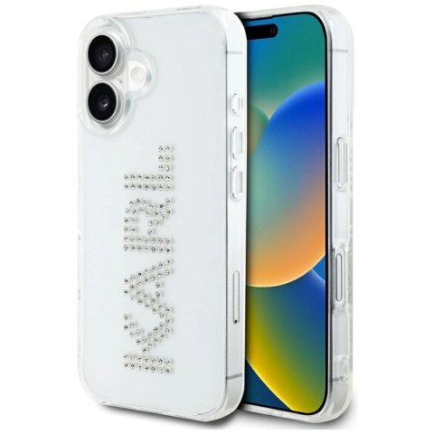 Etui Karl Lagerfeld IML Rhinestones Logo na iPhone 16 - przezroczyste Karl Lagerfeld