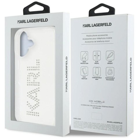 Etui Karl Lagerfeld IML Rhinestones Logo na iPhone 16 - przezroczyste Karl Lagerfeld