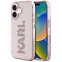 Etui Karl Lagerfeld IML Rhinestones Logo na iPhone 16 - różowe Karl Lagerfeld
