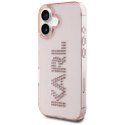 Etui Karl Lagerfeld IML Rhinestones Logo na iPhone 16 - różowe Karl Lagerfeld