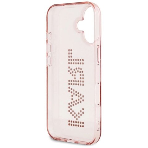 Etui Karl Lagerfeld IML Rhinestones Logo na iPhone 16 - różowe Karl Lagerfeld