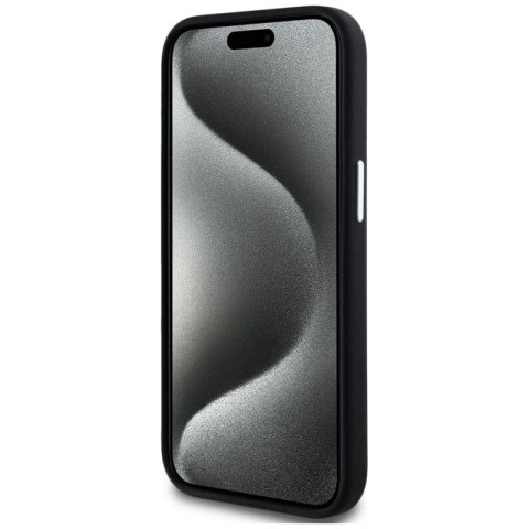 Etui Karl Lagerfeld Silicone Metal Script Logo na iPhone 15 - czarne Karl Lagerfeld