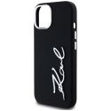 Etui Karl Lagerfeld Silicone Metal Script Logo na iPhone 15 - czarne Karl Lagerfeld