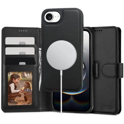 Etui Tech-Protect Wallet MagSafe na iPhone 16e / 17e - czarny mat Tech-Protect