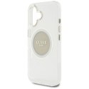 Etui Guess IML Metal Colored Circle Classic Logo MagSafe na iPhone 16 - szare Guess