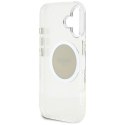 Etui Guess IML Metal Colored Circle Classic Logo MagSafe na iPhone 16 - szare Guess