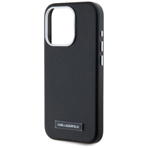 Etui Karl Lagerfeld FW Metal Plate MagSafe na iPhone 15 Pro - czarne Karl Lagerfeld
