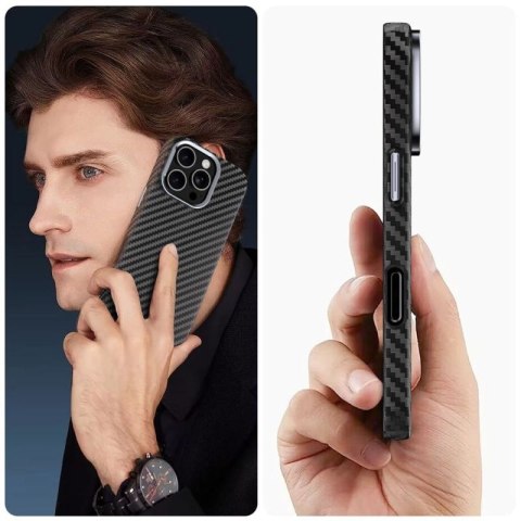Etui Tech-Protect Ion Carbon MagSafe na iPhone 16 Pro - czarno-szare Tech-Protect
