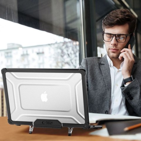 Etui Tech-Protect SmartShell Pro na MacBook Air 13" 2023-2025 M2 / M3 / M4 - przezroczysto-czarne Tech-Protect