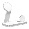 Ładowarka indukcyjna Tech-Protect QI15W-A47 MagSafe 3w1 + kabel USB-C - biała Tech-Protect