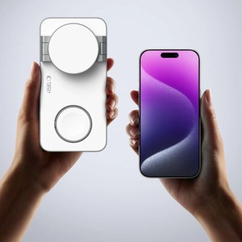 Ładowarka indukcyjna Tech-Protect QI15W-A47 MagSafe 3w1 + kabel USB-C - biała Tech-Protect