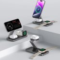 Ładowarka indukcyjna Tech-Protect QI15W-A47 MagSafe 3w1 + kabel USB-C - czarna Tech-Protect