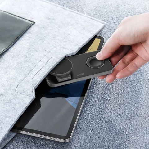 Ładowarka indukcyjna Tech-Protect QI15W-A47 MagSafe 3w1 + kabel USB-C - czarna Tech-Protect