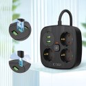 Listwa zasilająca Tech-Protect PCS3X4, 3 gniazda sieciowe, 2xUSB-A, 2xUSB-C 200 cm - czarna Tech-Protect