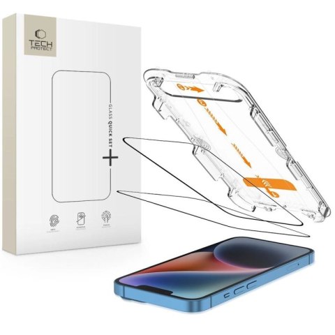 Szkło hartowane Tech-Protect Quick Set+ 2-pack na iPhone 13 / 13 PRO / 14 / 16e / 17e Tech-Protect