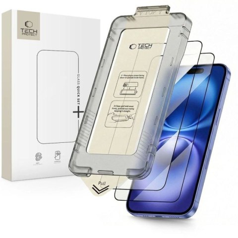 Szkło hartowane Tech-Protect Quick Set+ 2-pack na iPhone 15 / 16 Tech-Protect