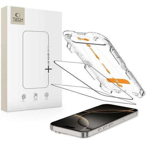 Szkło hartowane Tech-Protect Quick Set+ 2-pack na iPhone 16 Pro Tech-Protect