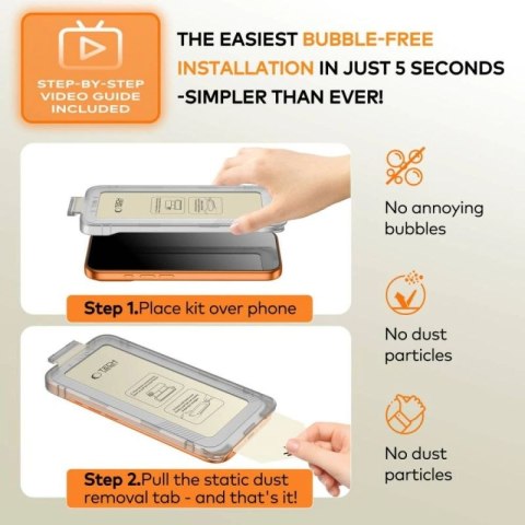 Szkło hartowane Tech-Protect Quick Set+ 2-pack na iPhone 16 Pro Tech-Protect