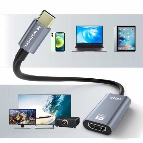 Adapter Wozinsky WACH-01 USB-C - HDMI 4K 60Hz - czarny Wozinsky