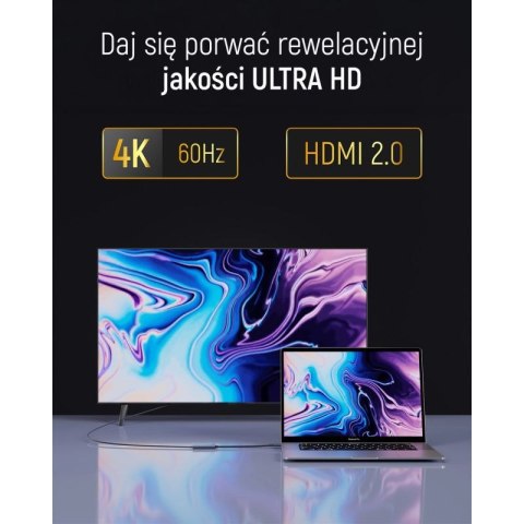 Adapter Wozinsky WACH-01 USB-C - HDMI 4K 60Hz - czarny Wozinsky