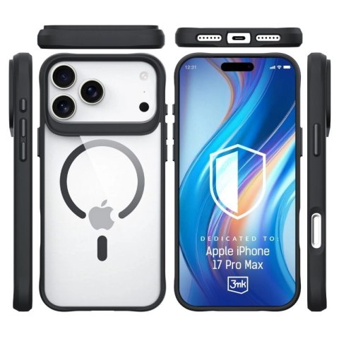 Etui 3mk Satin Armor MagCase na iPhone 17 Pro Max - przezroczysto czarne 3mk Protection