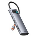 Hub USB-C Baseus Metal Gleam 7w1 HDMI 4K 60Hz / 3x USB 3.0 / USB-C PD / SD / microSD - szary Baseus