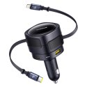 Ładowarka samochodowa Baseus Enjoyment Max 90W 2x USB-C + kabel USB-C i Lightning - czarna Baseus