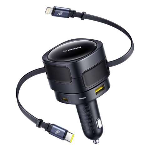 Ładowarka samochodowa Baseus Enjoyment Max 90W 2x USB-C + kabel USB-C i Lightning - czarna Baseus