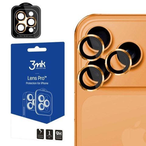 Szkło hartowane na obiektyw aparatu 3mk Lens Protection Pro do iPhone 17 Pro / 17 Pro Max - pomarańczowe 3mk Protection