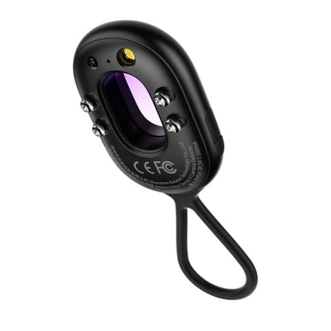 Wykrywacz ukrytych kamer Baseus Heyo Series II z alarmem i mini latarką + kabel Baseus Simple USB-A - USB-C - czarny