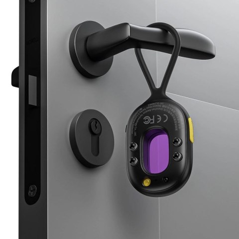 Wykrywacz ukrytych kamer Baseus Heyo Series II z alarmem i mini latarką + kabel Baseus Simple USB-A - USB-C - czarny