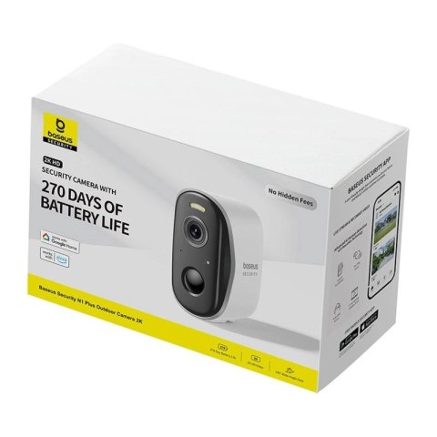 Zewnętrzna kamera Baseus Security N1 Plus 2K - biała Hikvision
