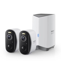 Zewnętrzny zestaw monitoringu Baseus Security N1 Plus Dual 2K (2 kamery) - biały Baseus