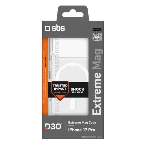 Etui SBS Extreme Mag z technologią D3O na iPhone 17 Pro - przezroczyste SBS