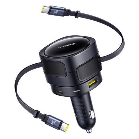 Ładowarka samochodowa Baseus Enjoyment Max 90W 2 x kabel USB-C + USB-A + USB-C - czarna Baseus