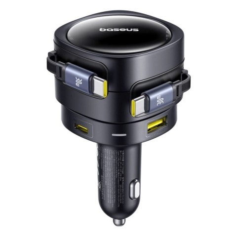 Ładowarka samochodowa Baseus Enjoyment Max 90W 2 x kabel USB-C + USB-A + USB-C - czarna Baseus