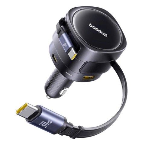 Ładowarka samochodowa Baseus Enjoyment Max 90W 2 x kabel USB-C + USB-A + USB-C - czarna Baseus