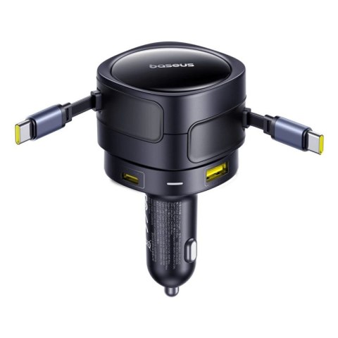 Ładowarka samochodowa Baseus Enjoyment Max 90W 2 x kabel USB-C + USB-A + USB-C - czarna Baseus