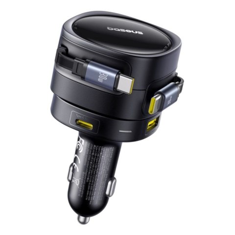 Ładowarka samochodowa Baseus Enjoyment Max 90W 2 x kabel USB-C + USB-A + USB-C - czarna Baseus