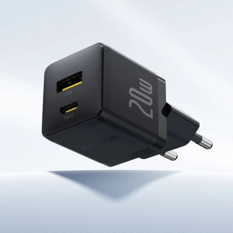 Ładowarka sieciowa Baseus Palm 20W USB-C USB-A - czarna Baseus