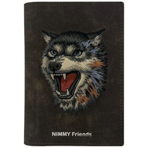 Etui Nimmy Raptor Wolf na paszport / portfel - brązowe Nimmy