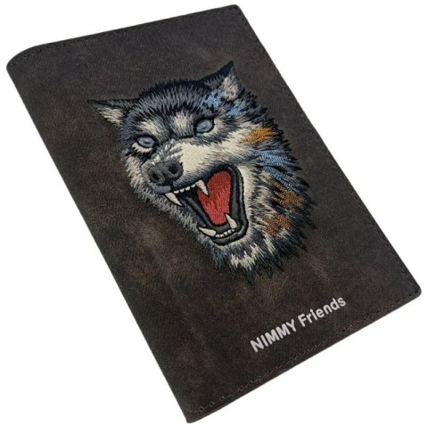 Etui Nimmy Raptor Wolf na paszport / portfel - brązowe Nimmy