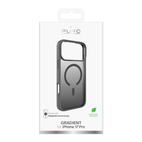 Etui Puro Gradient TPU kompatybilne z MagSafe na iPhone 17 Pro - szare Puro