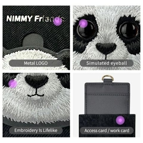 Portfel Nimmy Big Eyed Pet 2.0 Panda etui na karty - czarny Nimmy
