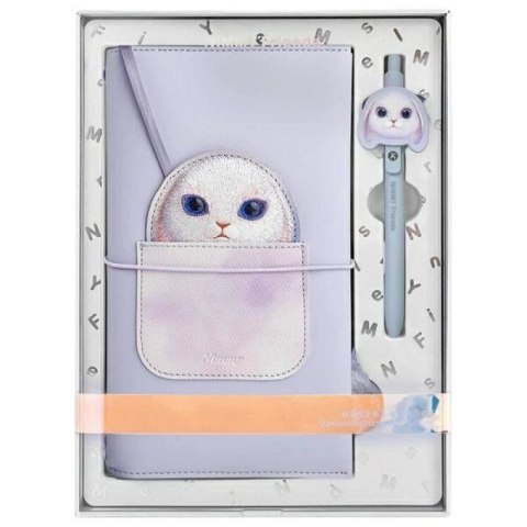 Zestaw Nimmy Big Eyed Pet 2.0 Rabbit 2w1 notatnik + długopis - fioletowy