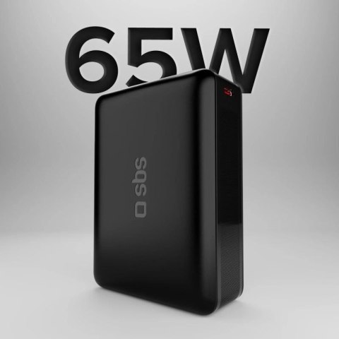 Powerbank SBS 20000mAh 65W PD AFC USB-C USB-A do laptopa, tabletu, smartfona - czarny SBS