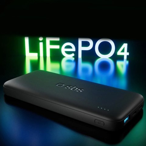 Powerbank SBS Infinity 10000mAh 10W LiFePo₄ USB-A USB-C - czarny SBS
