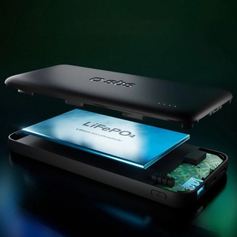 Powerbank SBS Infinity 10000mAh 10W LiFePo₄ USB-A USB-C - czarny SBS
